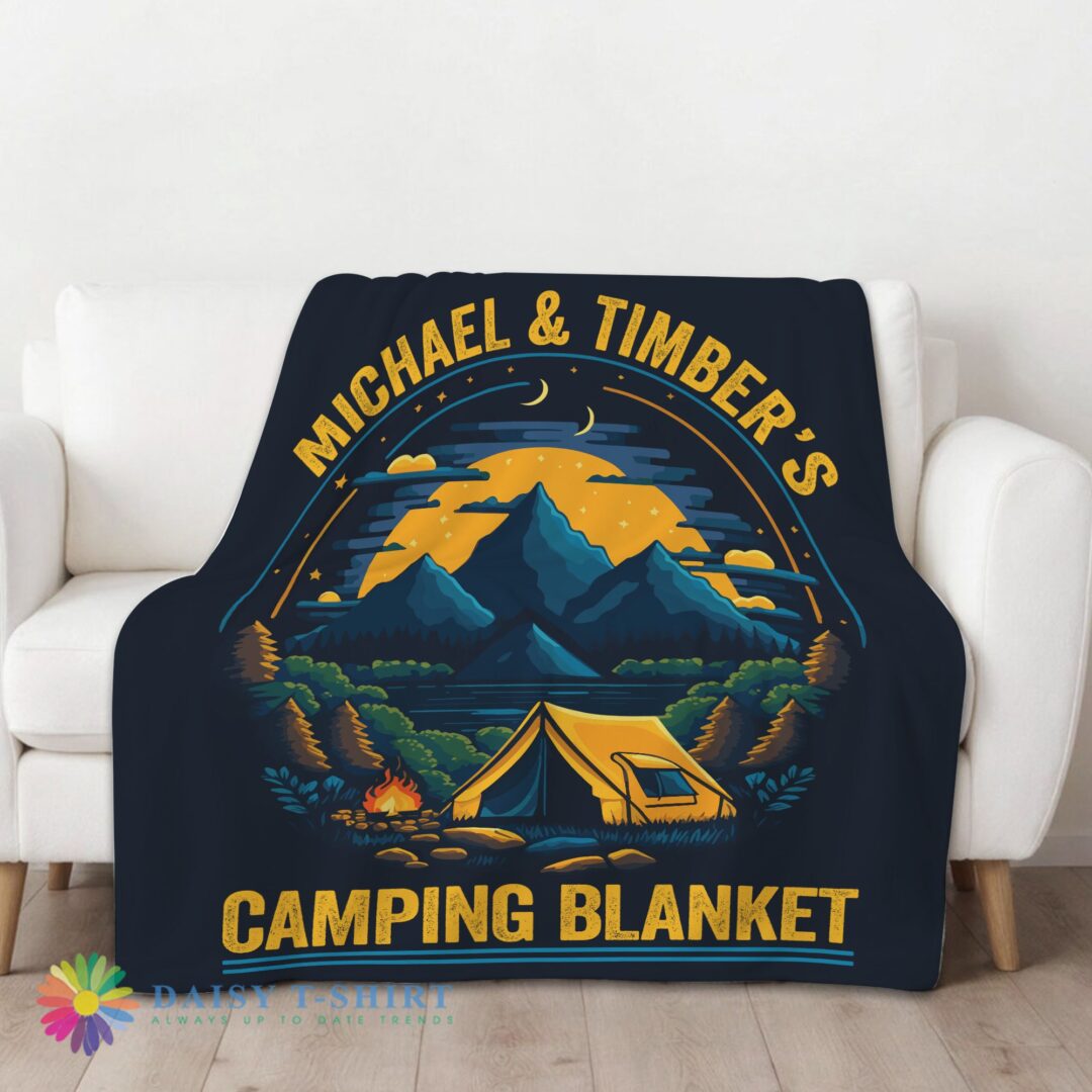 Awesome Official Pretty Vintage Camping Blanket Fleece Customized Blanket