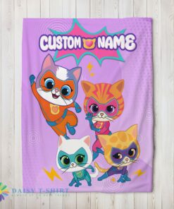 Awesome Official Super Kitties Assemble Feline Heroes In Action Blanket Fleece Customized Blanket