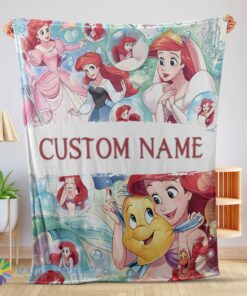Awesome Official The Little Mermaid Blanket Ariel Princess Fleece Family Princess Customized Blanket