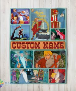 Awesome Official The Sword In The Stone Magical Journey Collage Blanket Fleece Customized Blanket
