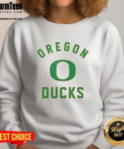 Awesome Oregon Ducks sweatshirt in vibrant green with logo, perfect for fans and cozy game day wear.
