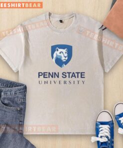 Alt Text: Awesome Penn State University Nittany Lions washed t-shirt in navy blue, showcasing school spirit and comfort.