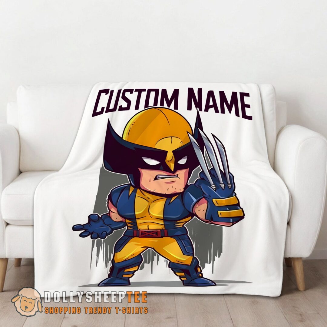 Awesome Perfect Marvel Chibi Wolverine Blanket Fleece Customized Blanket