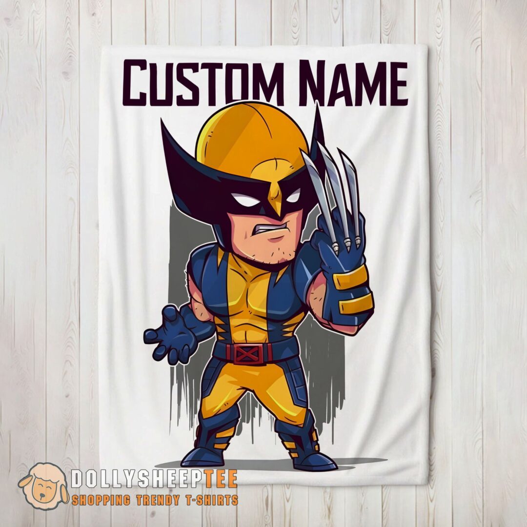 Awesome Perfect Marvel Chibi Wolverine Blanket Fleece Customized Blanket