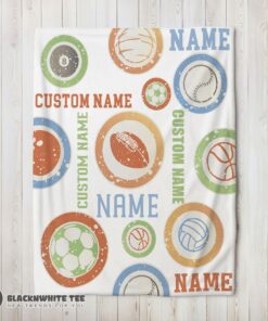 Awesome Perfect Types Of Sports Balls Blanket Fleece Customized Blanket