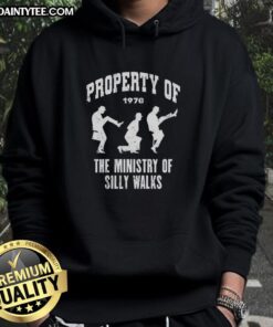 Awesome Property of the Ministry of Silly Walks hoodie featuring a unique design and vibrant colors for fans.