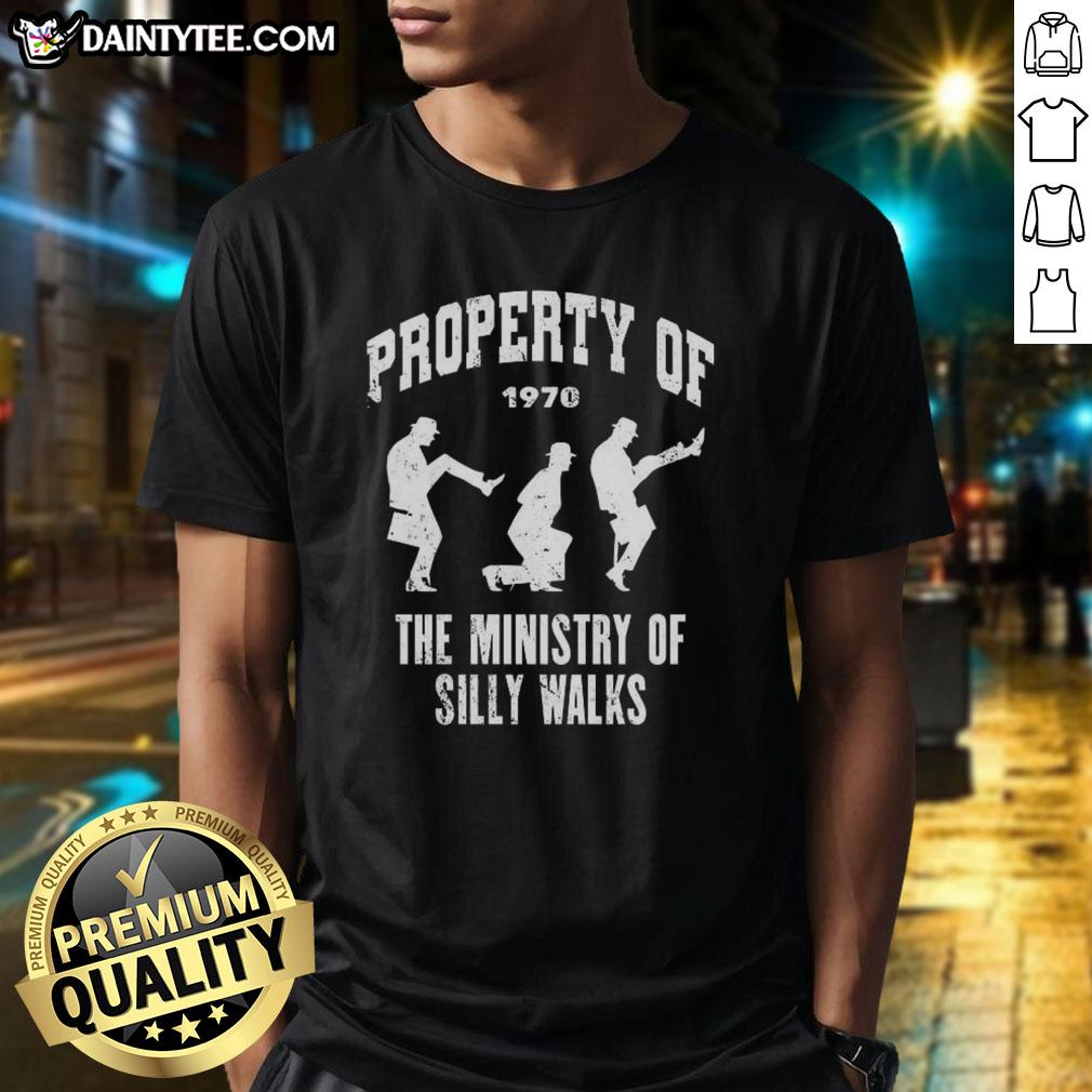 awesome-property-of-the-ministry-of-silly-walks-t-shirt Awesome Property Of The Ministry Of Silly Walks T-Shirt featuring iconic design and humorous graphics for fans.