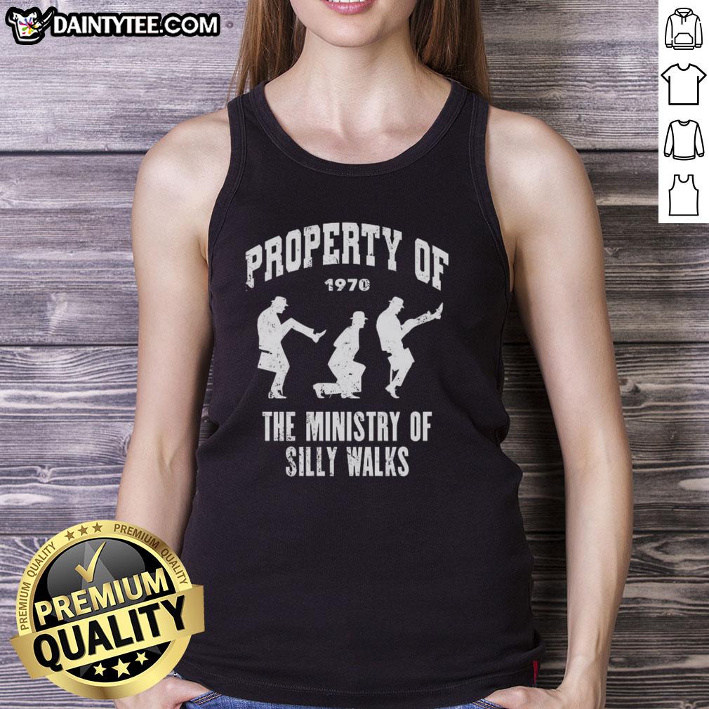 awesome-property-of-the-ministry-of-silly-walks-tank-top Awesome property of the Ministry of Silly Walks tank top featuring iconic design and vibrant colors for quirky fashion lovers.