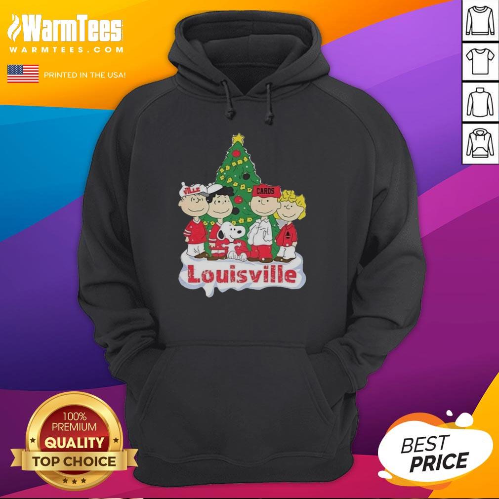 awesome-snoopy-and-fiends-louisville-cardinals-christmas-hoodie Awesome Snoopy and Friends Louisville Cardinals Christmas hoodie featuring festive design and team logo.