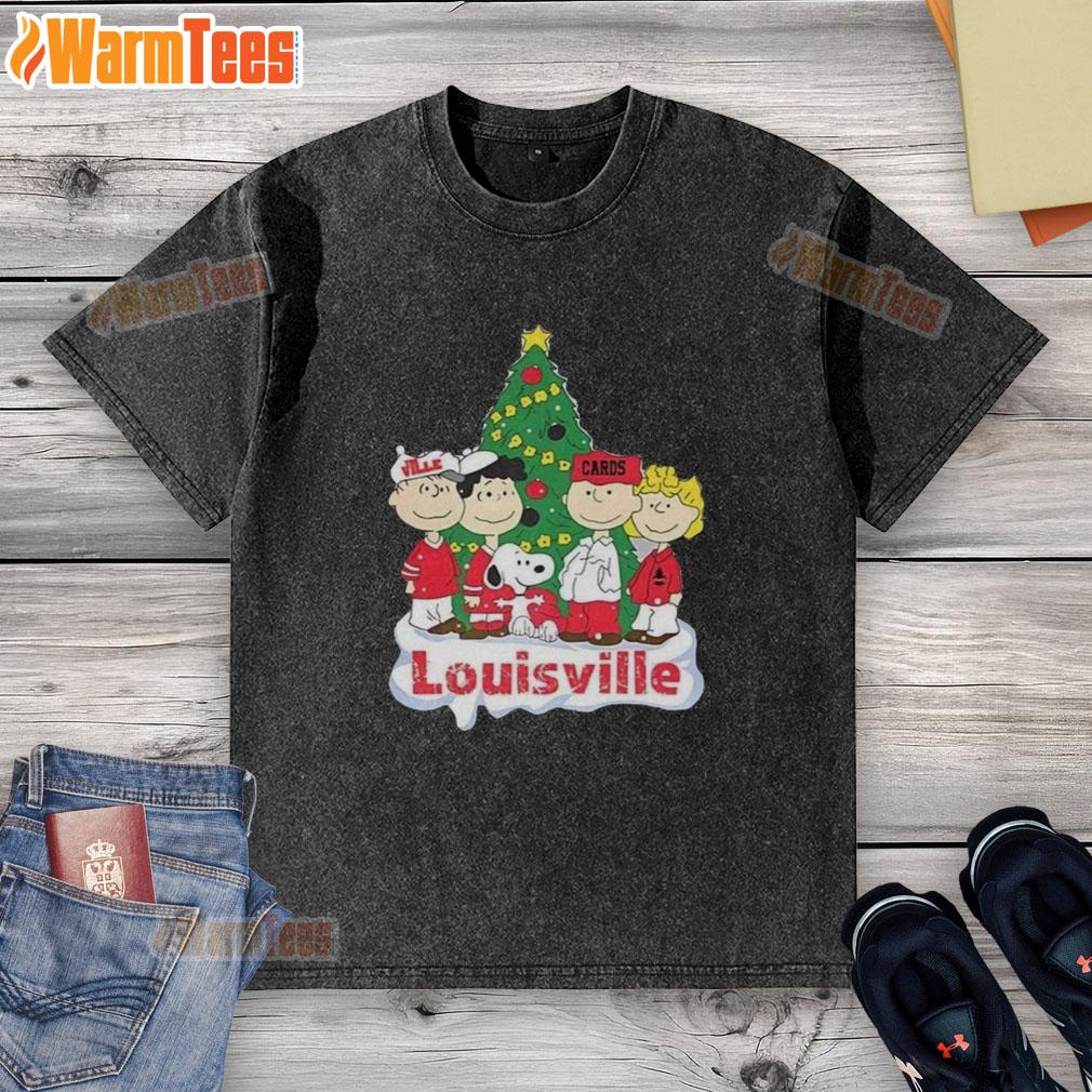 awesome-snoopy-and-fiends-louisville-cardinals-christmas-washed-t-shirt Awesome Snoopy and Fiends Louisville Cardinals Christmas washed t-shirt featuring festive design and vibrant colors.