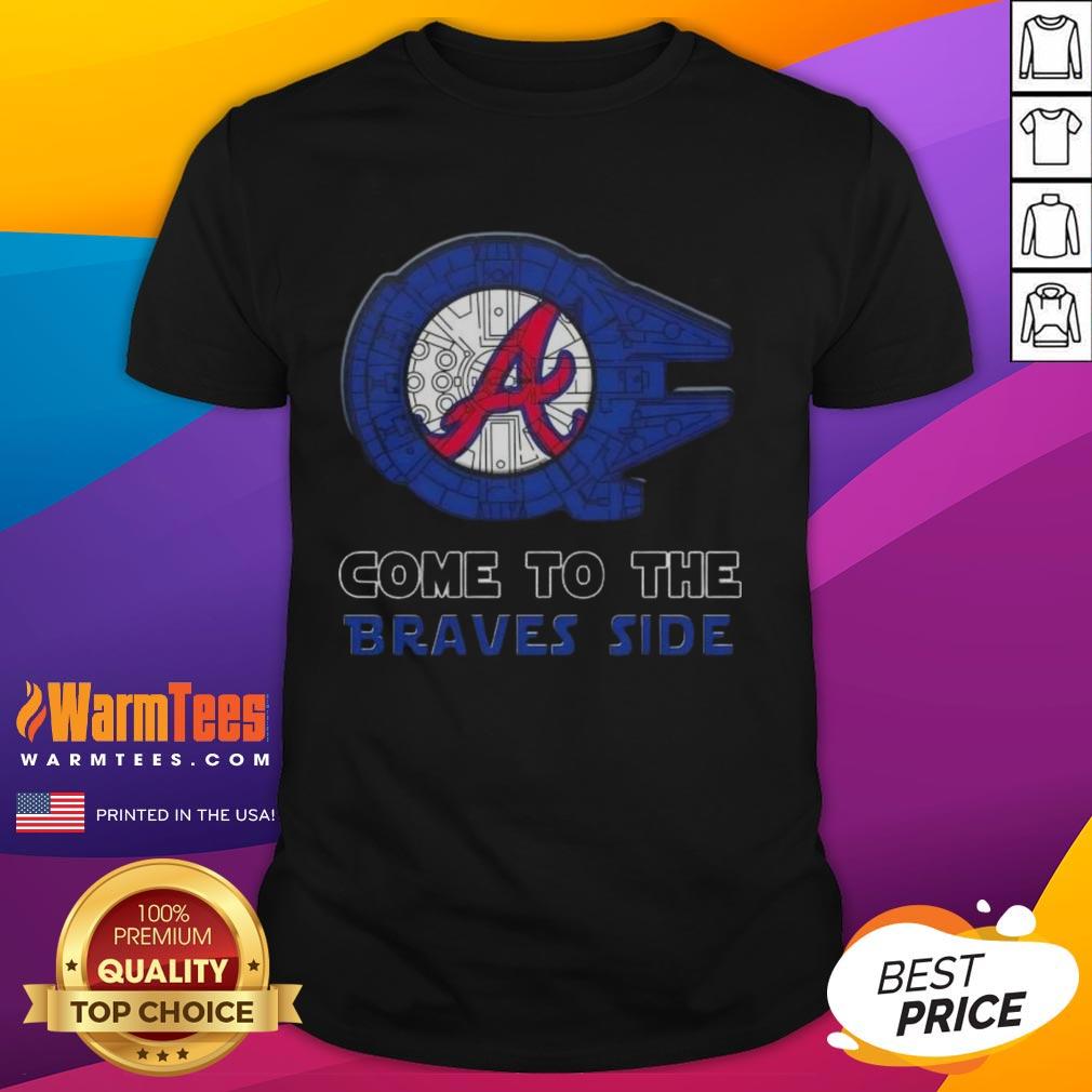 awesome-star-wars-come-to-the-atlanta-braves-side-t-shirt-1 Awesome Star Wars Come To The Atlanta Braves Side T-Shirt featuring a unique design for baseball and sci-fi fans.