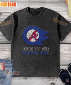 Awesome Star Wars Atlanta Braves side washed t-shirt featuring a unique design for fans of both franchises.