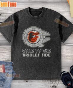 Awesome Star Wars Baltimore Orioles side-washed t-shirt featuring a unique design for fans of baseball and sci-fi.