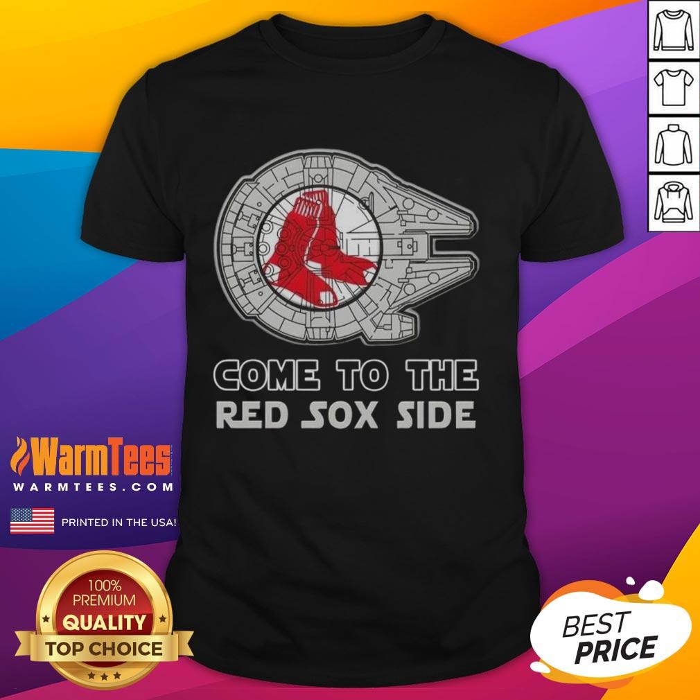 awesome-star-wars-come-to-the-boston-red-sox-side-t-shirt-1 Awesome Star Wars Boston Red Sox t-shirt featuring iconic characters and team logo, perfect for baseball and sci-fi fans.