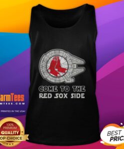 Alt Text: Awesome Star Wars tank top featuring Boston Red Sox logo, perfect for fans combining sports and sci-fi style.