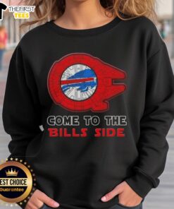 Awesome Star Wars Come to the Buffalo Bills side sweatshirt featuring a unique design for fans and collectors.