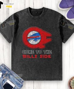 Awesome Star Wars Come to the Buffalo Bills Side Washed T-Shirt featuring a unique design for fans of both franchises.