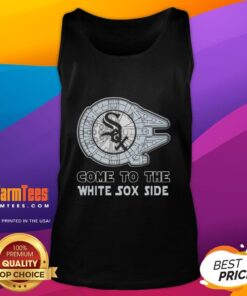 Awesome Star Wars Come to the Chicago White Sox Side Tank Top featuring iconic characters and team colors.