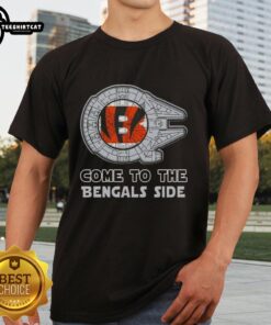 Awesome Star Wars Come To The Cincinnati Bengals Side T-Shirt featuring iconic characters and team colors for fans.