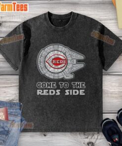 Awesome Star Wars Cincinnati Reds side washed t-shirt featuring iconic designs for fans of baseball and sci-fi.