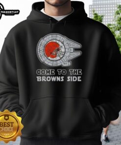 Awesome Star Wars Come to the Cleveland Browns Side Hoodie featuring a unique design combining fandom and team spirit.