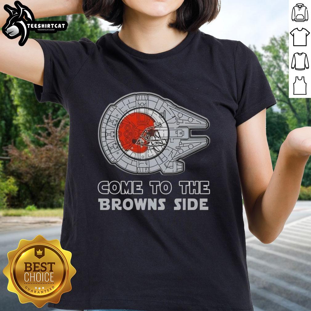 awesome-star-wars-come-to-the-cleveland-browns-side-ladies-tee Awesome Star Wars Cleveland Browns Side Ladies Tee featuring a stylish design for fans of both franchises.
