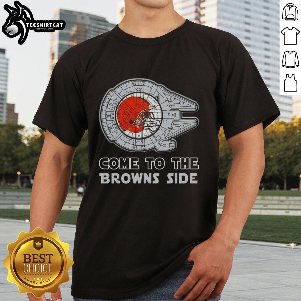 awesome-star-wars-come-to-the-cleveland-browns-side-t-shirt-1 Awesome Star Wars Come To The Cleveland Browns Side T-Shirt featuring iconic characters and team colors for fans.