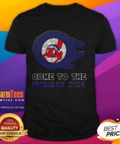 Awesome Star Wars Cleveland Indians T-Shirt featuring iconic characters and team logo for fans of both franchises.