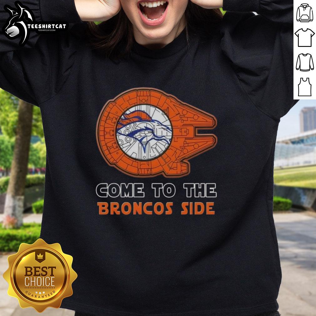awesome-star-wars-come-to-the-denver-broncos-side-sweatshirt Awesome Star Wars Come to the Denver Broncos Side Sweatshirt featuring iconic characters and team colors.