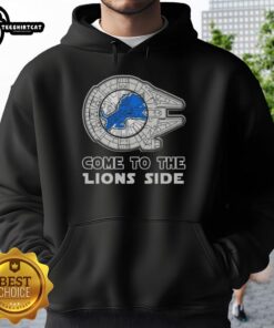 Awesome Star Wars Come to the Detroit Lions side hoodie featuring a unique design for fans of both franchises.