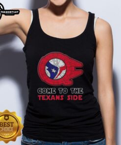Awesome Star Wars Come to the Houston Texans Side Tank Top featuring vibrant graphics and team colors for fans.