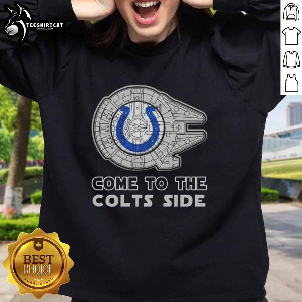 awesome-star-wars-come-to-the-indianapolis-colts-side-sweatshirt Awesome Star Wars Come to the Indianapolis Colts side sweatshirt featuring iconic characters and team colors.