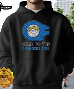 Awesome Star Wars hoodie featuring Los Angeles Chargers logo, perfect for fans combining style and sports enthusiasm.