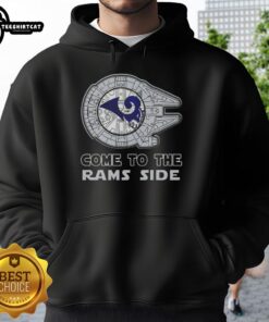 Awesome Star Wars hoodie featuring Los Angeles Rams logo, perfect for fans blending sports and sci-fi style.