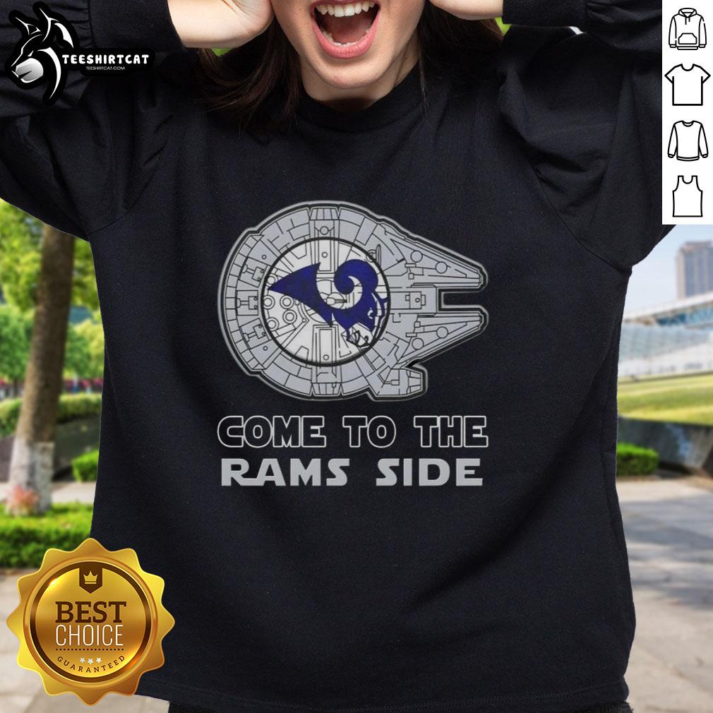 awesome-star-wars-come-to-the-los-angeles-rams-side-sweatshirt Awesome Star Wars Los Angeles Rams Side Sweatshirt featuring unique design and team colors, perfect for fans.