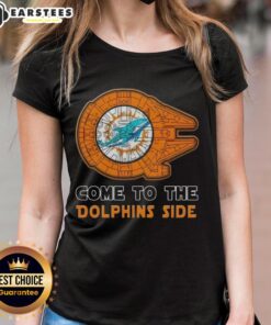 Awesome Star Wars Miami Dolphins ladies tee featuring a stylish design for fans of both franchises.