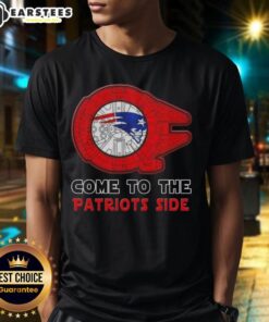 Awesome Star Wars-themed New England Patriots T-shirt featuring iconic characters and team colors for fans.