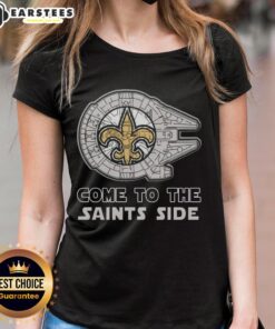 Awesome Star Wars New Orleans Saints ladies tee featuring a stylish design for fans and fashion lovers alike.