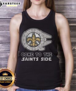 Awesome Star Wars tank top featuring New Orleans Saints design, perfect for fans of both franchises.