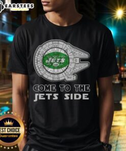 Awesome Star Wars Come To The New York Jets Side T-Shirt featuring a unique design for fans of both franchises.
