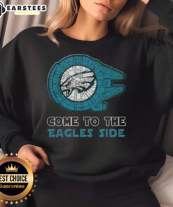Awesome Star Wars Come to the Philadelphia Eagles Side Sweatshirt featuring iconic designs for fans and comfort.