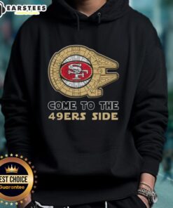 Awesome Star Wars hoodie featuring San Francisco 49ers logo, perfect for fans merging sports and sci-fi style.