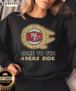 Awesome Star Wars sweatshirt featuring San Francisco 49ers design, perfect for fans of both franchises.