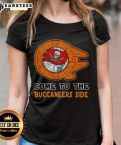 Awesome Star Wars Tampa Bay Buccaneers ladies tee featuring unique design, perfect for fans of both franchises.