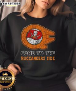 Awesome Star Wars Tampa Bay Buccaneers side sweatshirt featuring iconic designs for fans and collectors.