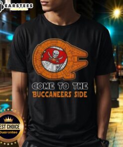 Awesome Star Wars Come To The Tampa Bay Buccaneers Side T-Shirt featuring unique design for fans of both franchises.