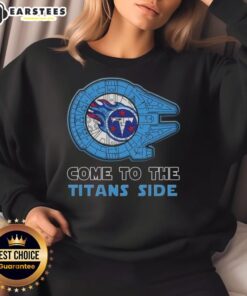 Awesome Star Wars sweatshirt featuring Tennessee Titans logo, perfect for fans of both sports and sci-fi.