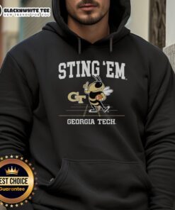 Awesome Sting Em Georgia Tech Yellow Jackets football hoodie featuring mascot design for fans and game day.