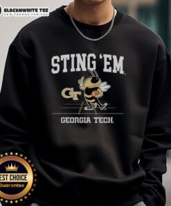 Alt Text: Awesome Sting Em Georgia Tech Yellow Jackets football sweatshirt featuring the vibrant mascot and team colors.
