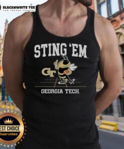 Alt Text: Awesome Sting Em Georgia Tech Yellow Jackets football tank top featuring the team's mascot on a vibrant design.